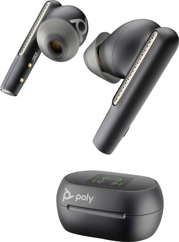 HP Voyager Free 60+ UC Earbuds  špuntová sluchátka (In Ear) Bluetooth®  černá Redukce šumu mikrofonu Nabíjecí pouzdro, se základní stanicí Bluetooth®  Počítače