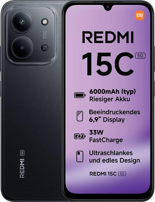 Xiaomi Redmi 15C 5G smartphone 128 GB, 17.5 cm (6.9 palec), černá