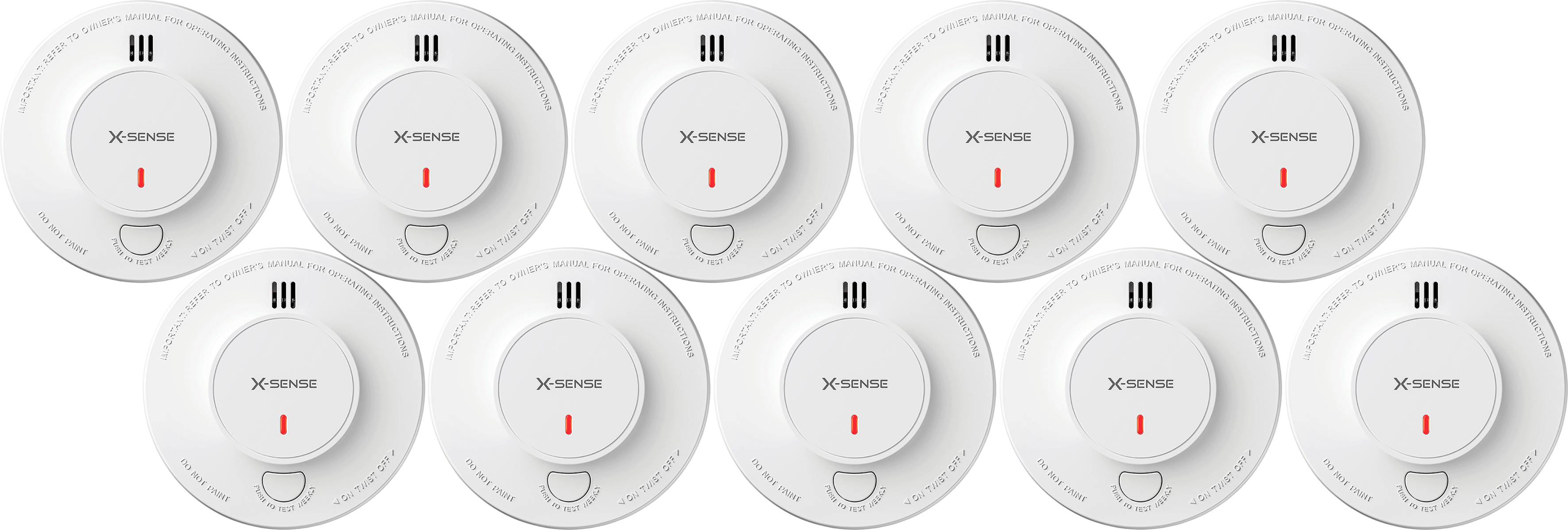 X-Sense detektor kouře vč. baterie s životností 10 let na baterii (Ø x v) 70 mm x 45 mm 10 ks-0