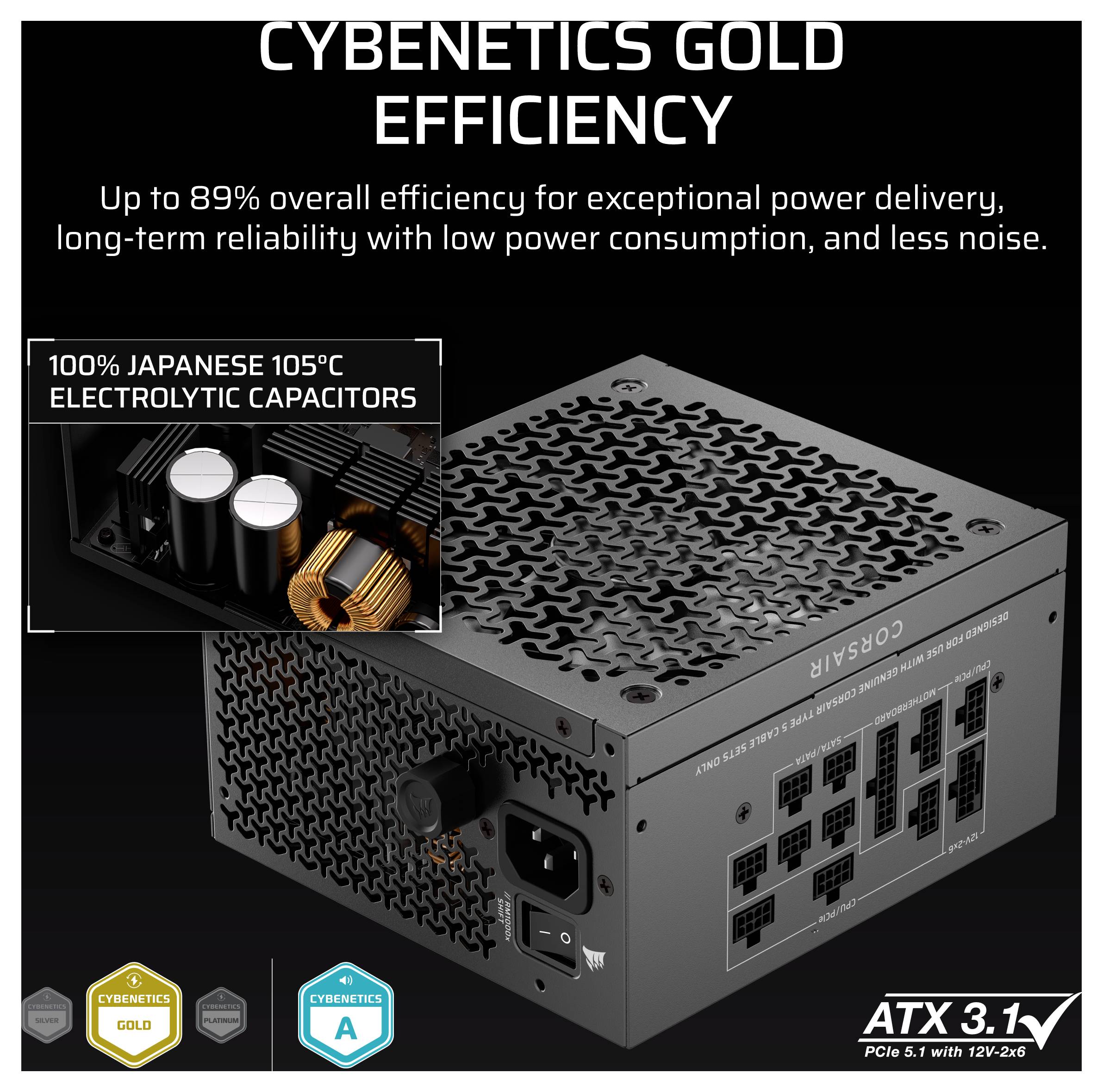 Corsair RM1000x SHIFT PC síťový zdroj 1000 W ATX 80 PLUS® Gold-29
