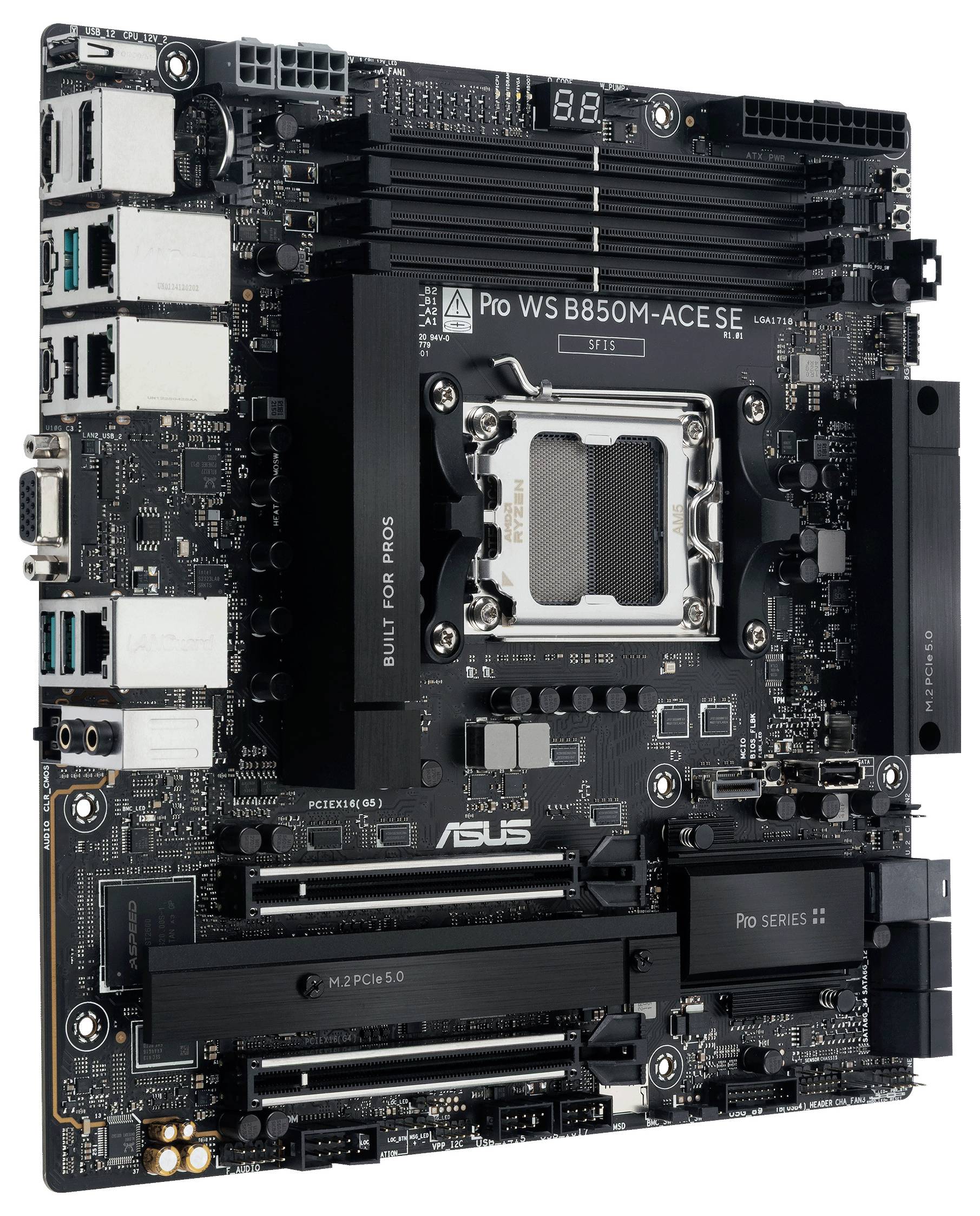 Asus PRO WS B850M-ACE SE Základní deska Socket (PC) AMD AM5 Tvarový faktor Micro-ATX Čipová sada základní desky AMD® B85-2