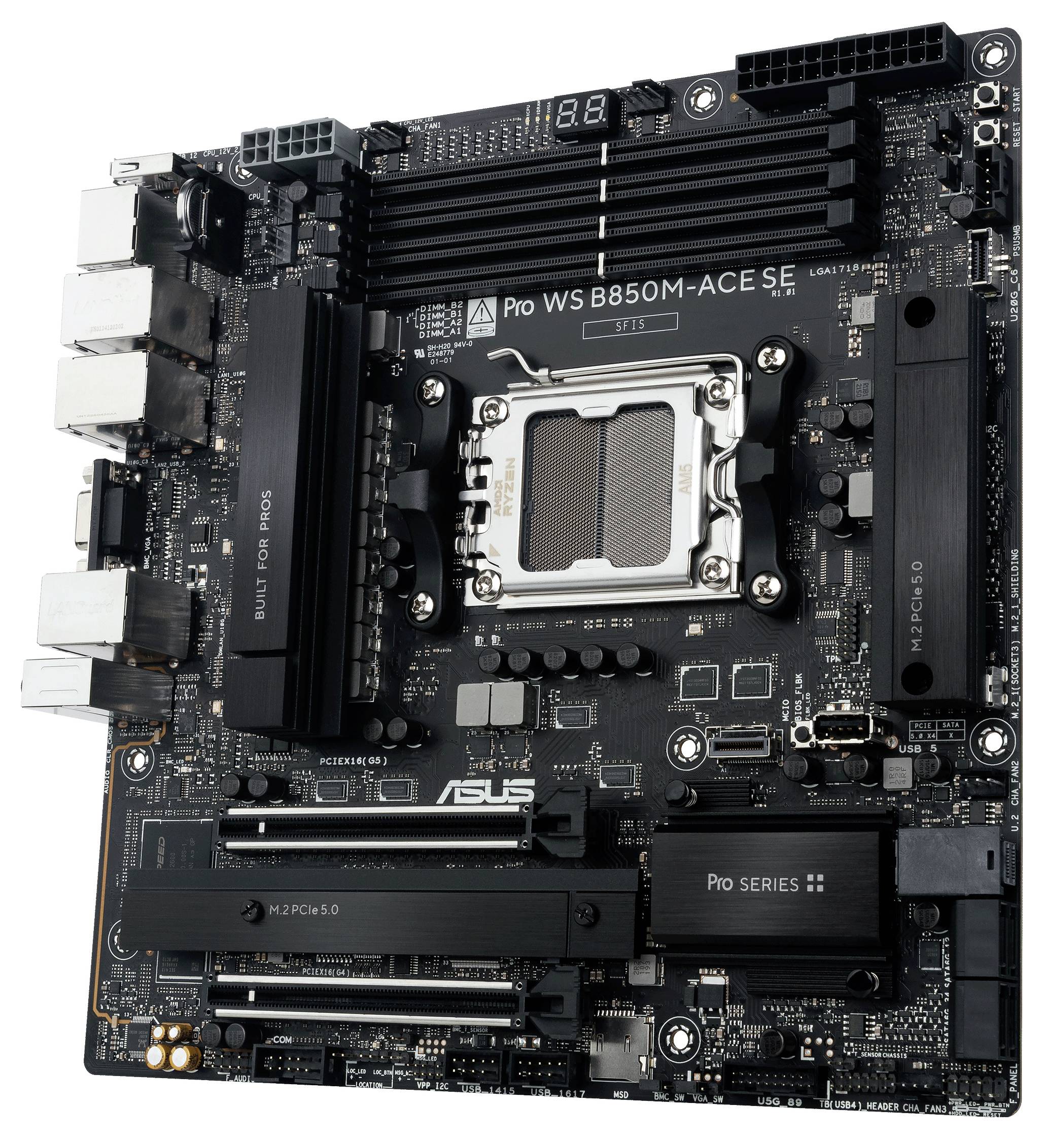 Asus PRO WS B850M-ACE SE Základní deska Socket (PC) AMD AM5 Tvarový faktor Micro-ATX Čipová sada základní desky AMD® B85-4