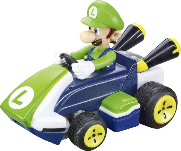 Carrera 370430033 CARRERA - 2.4GHz Mario Kart Mini RC - Luigi Paperbox 1:50 RC model auta elektrický závodní auto vč. akumulátorů a kabelu k nabíjení