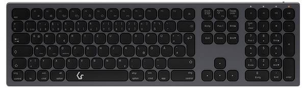 Keysonic KSK-8023BTRF (DE) bezdrátový, Bluetooth® klávesnice německá, QWERTZ antracitová, černá nabíjecí