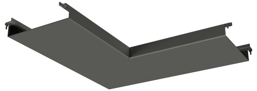 Černý L-tvarovaný kovový držák navržený pro podporu konstrukcí, vykazující elegantní design a pravoúhlé spojení.