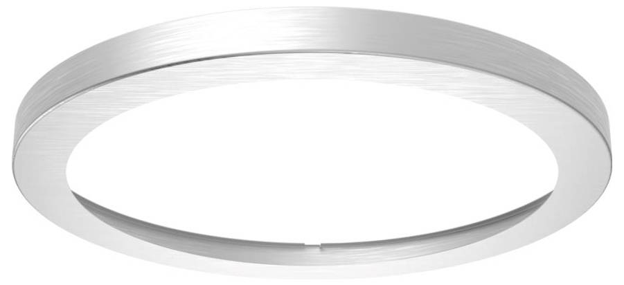 Moderní, kruhový kovový prsten, pravděpodobně součást svítidla, se štíhlým a minimalistickým designem.