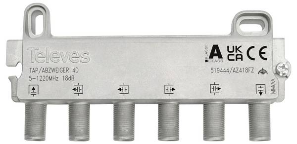 Televes AZ418FZ odbočka TV kabelu čtyřnásobný 5 - 1218 MHz