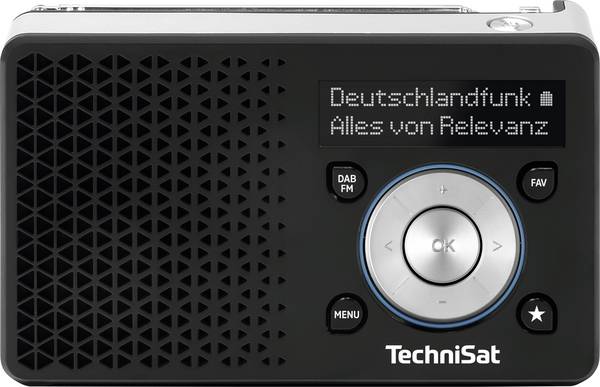 TechniSat DIGITRADIO 1 A 0100/4997 Akumulátorové rádio, DAB+, FM, Výstražná funkce ASA, s akumulátorem, černá, stříbrná