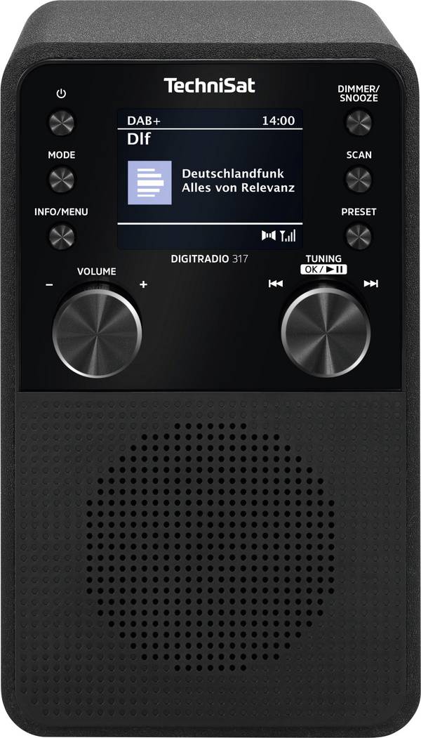 TechniSat DIGITRADIO 317 0000/3999 stolní rádio, DAB+, FM, FM, DAB+, Bluetooth, AUX, funkce alarmu, černá