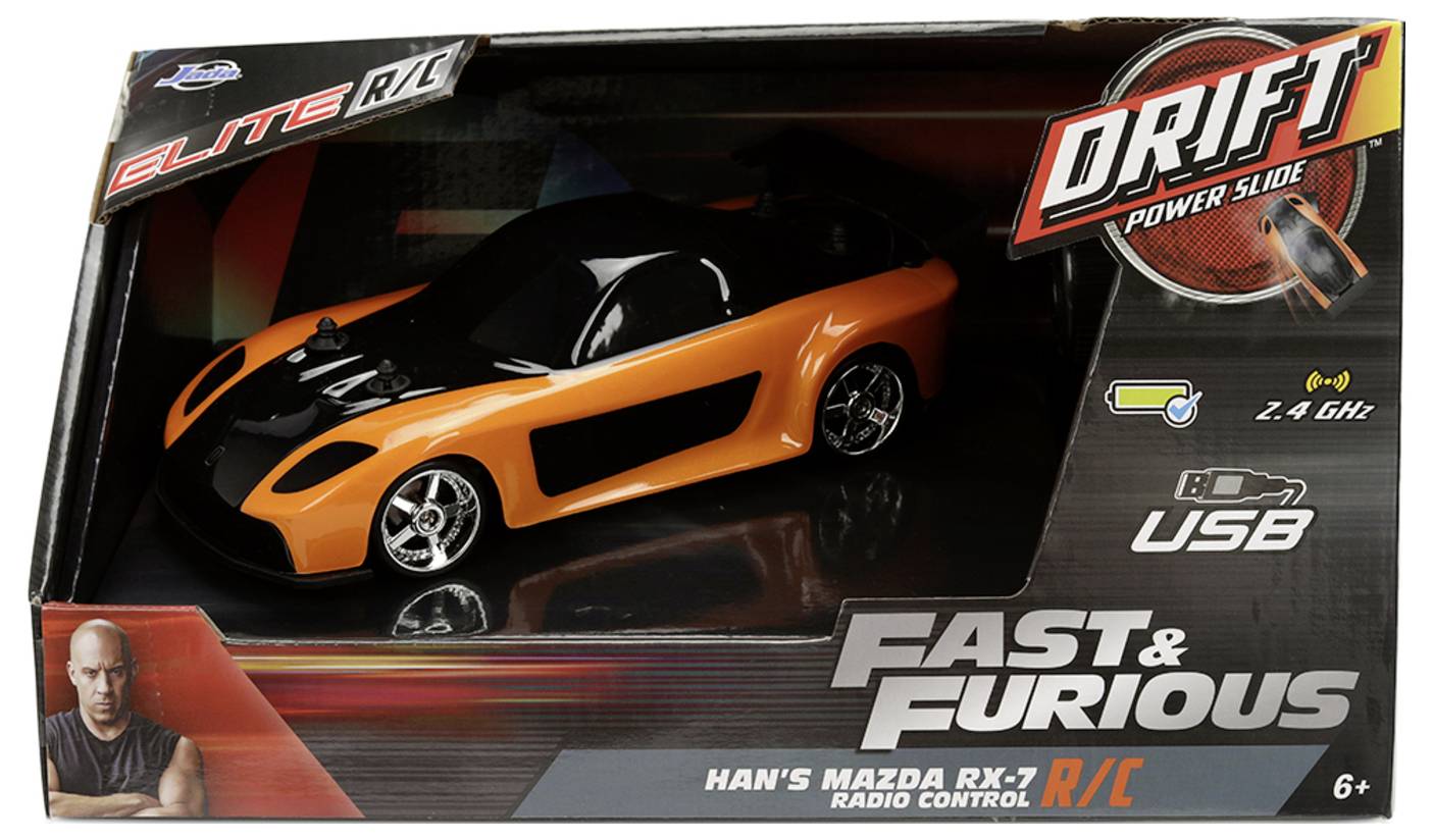 JADA TOYS Fast&Furious RC Drift Mazda RX-7 1:24 RC model auta elektrický, sportovní auto, 9336313314R00-4