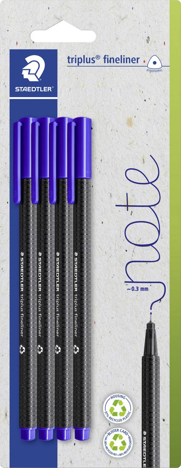 Staedtler triplus 334-3 BK4 popisovač  0.3 mm 4 ks