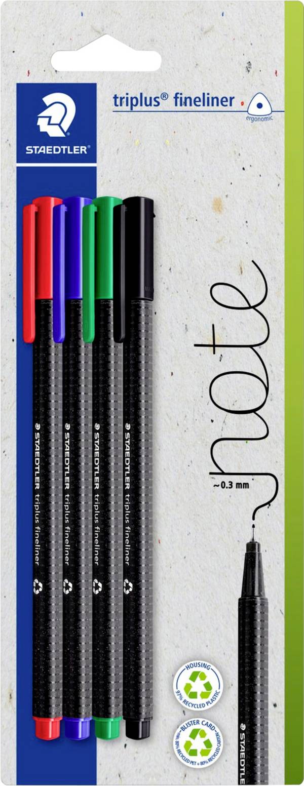 Staedtler triplus 334-S BK4 popisovač  0.3 mm 4 ks