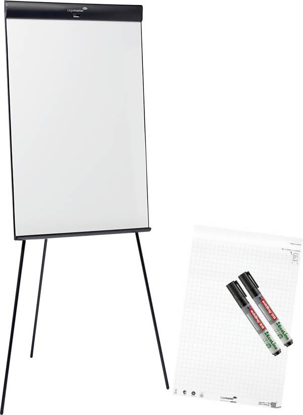 Legamaster flipchart SKETCH PRO (š x v x h) 845 x 1870 x 775 mm  omyvatelný, popisovatelný, výškově nastavitelný, vč. držáku bloku 7-152910