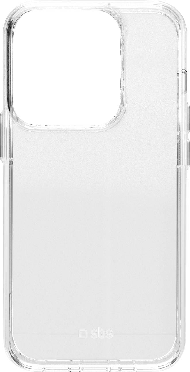 Průhledný, tvrdý plastový obal na telefon s přesnými výřezy pro tlačítka a fotoaparát, s minimalistickým designem a subtilním logem v dolní části.