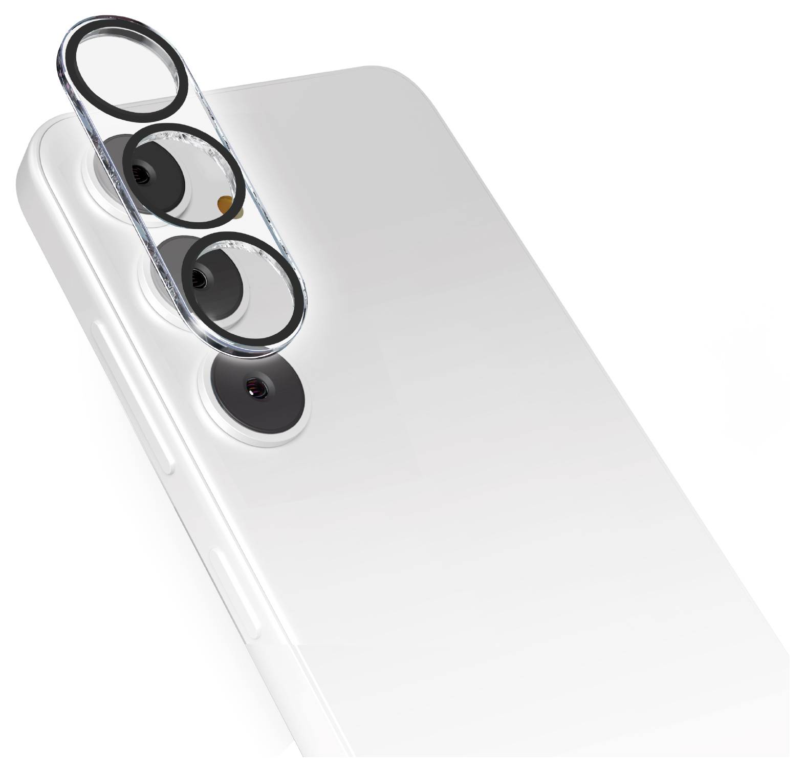 Elegantní bílý smartphone se čtyrmi zadními čočkami kamerového systému, zdůrazňující pokročilé fotografické schopnosti.
