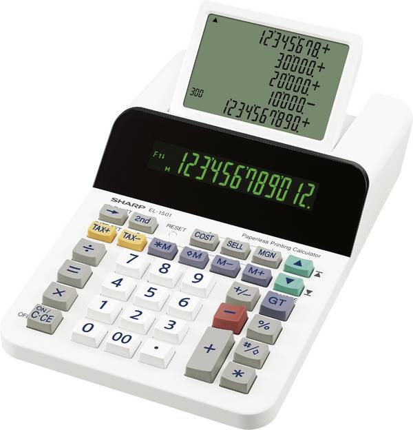 Sharp Tischrechner anzeigend EL-1501  stolní kalkulačka, displej (počet míst) 12, bílá