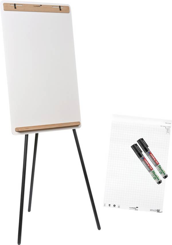 Legamaster flipchart SKETCH INFINITE (š x v x h) 806 x 2050 x 711 mm bílá, dřevo omyvatelný, popisovatelný, výškově nastavitelný, vč. držáku bloku, vč. držáku papíru, magnetický 7-153800
