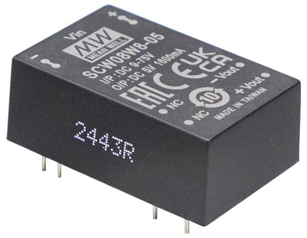 MEAN WELL SCW08W8-12 DC/DC měnič napětí 24 V 12 V 0.667 A 8 W  Obsah 1 ks