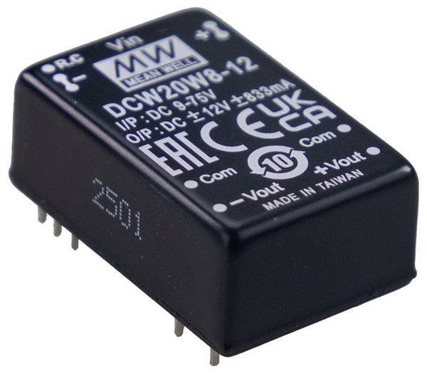 MEAN WELL SCW20W8-12 DC/DC měnič napětí 24 V 12 V 1.666 A 20 W  Obsah 1 ks