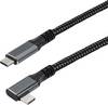 Maxtrack USB kabel USB 3.2 Gen2 USB-C ® zástrčka 3 m černá oboustranně zapojitelná zástrčka, pozlacené kontakty, 90° zatočeno doleva C531-3WL