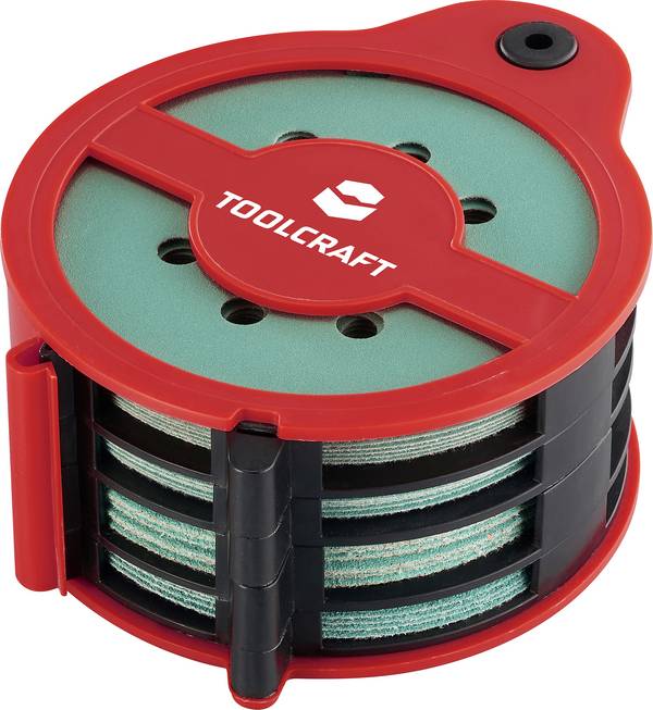 <br>  TOOLCRAFT<br>  35 Stk.<br>  TO-10674219<br>  sada univerzálního brusného papíru<br>  na suchý zip<br>  Zrnitost 80, 120, 180, 240<br>  <br>  1 sada<br>