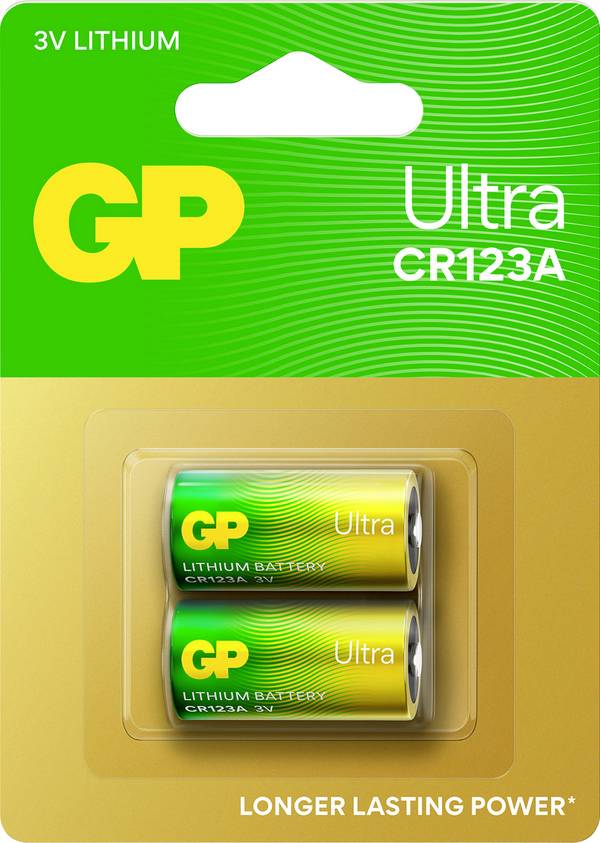 GP GP Ultra Primary Lithium Batterie CR123A 2 Stück fotobaterie CR-123A Li-MnO2 1500 mAh 3 V 2 ks