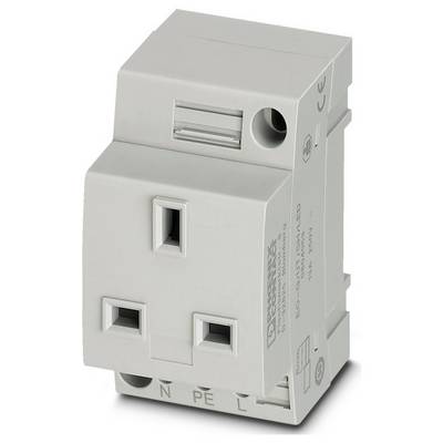 Šedé elektrické zařízení s několika porty označenými „N", „PE" a „L" pro neutrální, ochranné uzemnění a živé připojení.