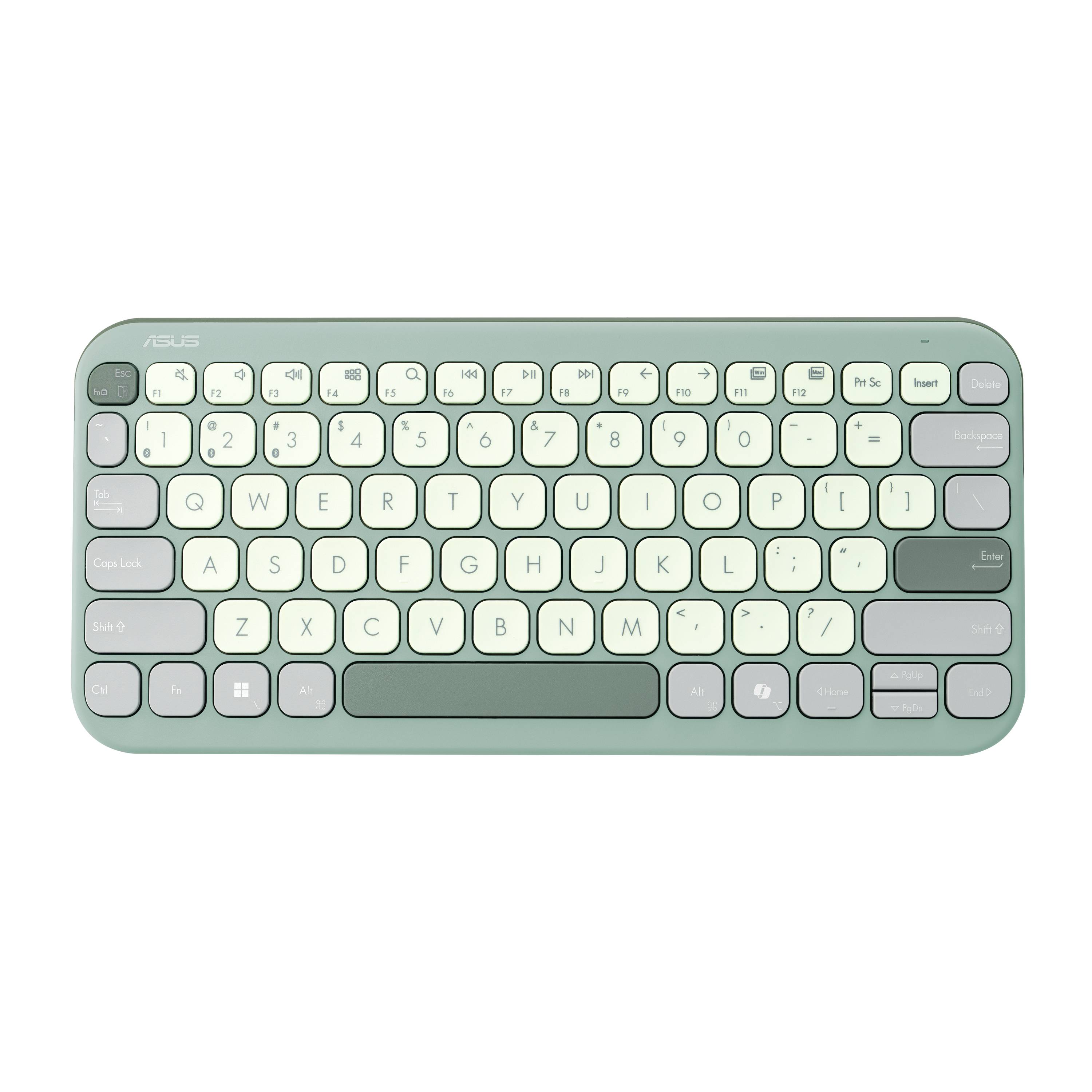 Asus ASUS KW100 KEYBOARD/GN/GE/81 bezdrátový klávesnice německá, QWERTZ, Macintosh zelená, světle zelená Snadné přepínán-0