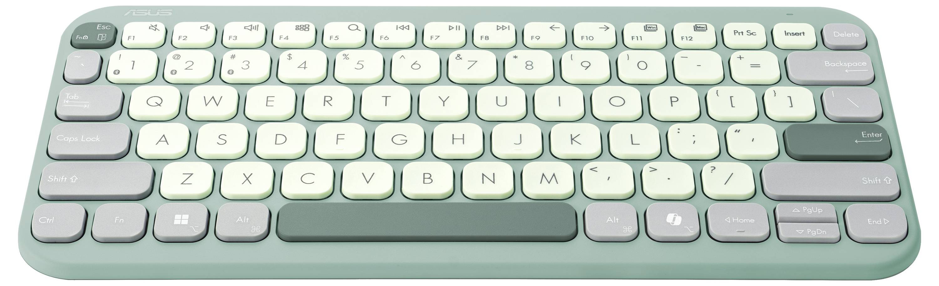 Asus ASUS KW100 KEYBOARD/GN/GE/81 bezdrátový klávesnice německá, QWERTZ, Macintosh zelená, světle zelená Snadné přepínán-1