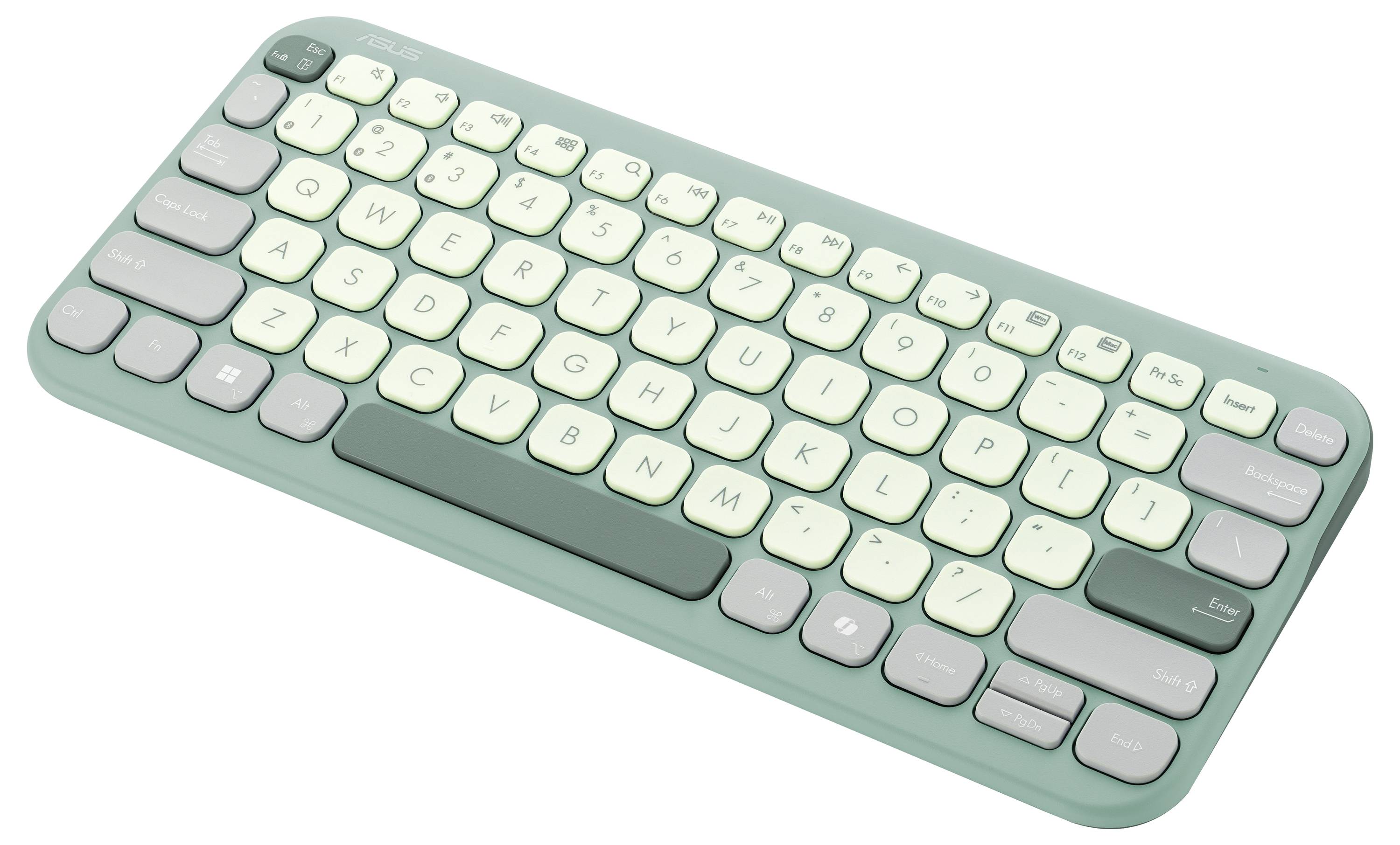 Asus ASUS KW100 KEYBOARD/GN/GE/81 bezdrátový klávesnice německá, QWERTZ, Macintosh zelená, světle zelená Snadné přepínán-5