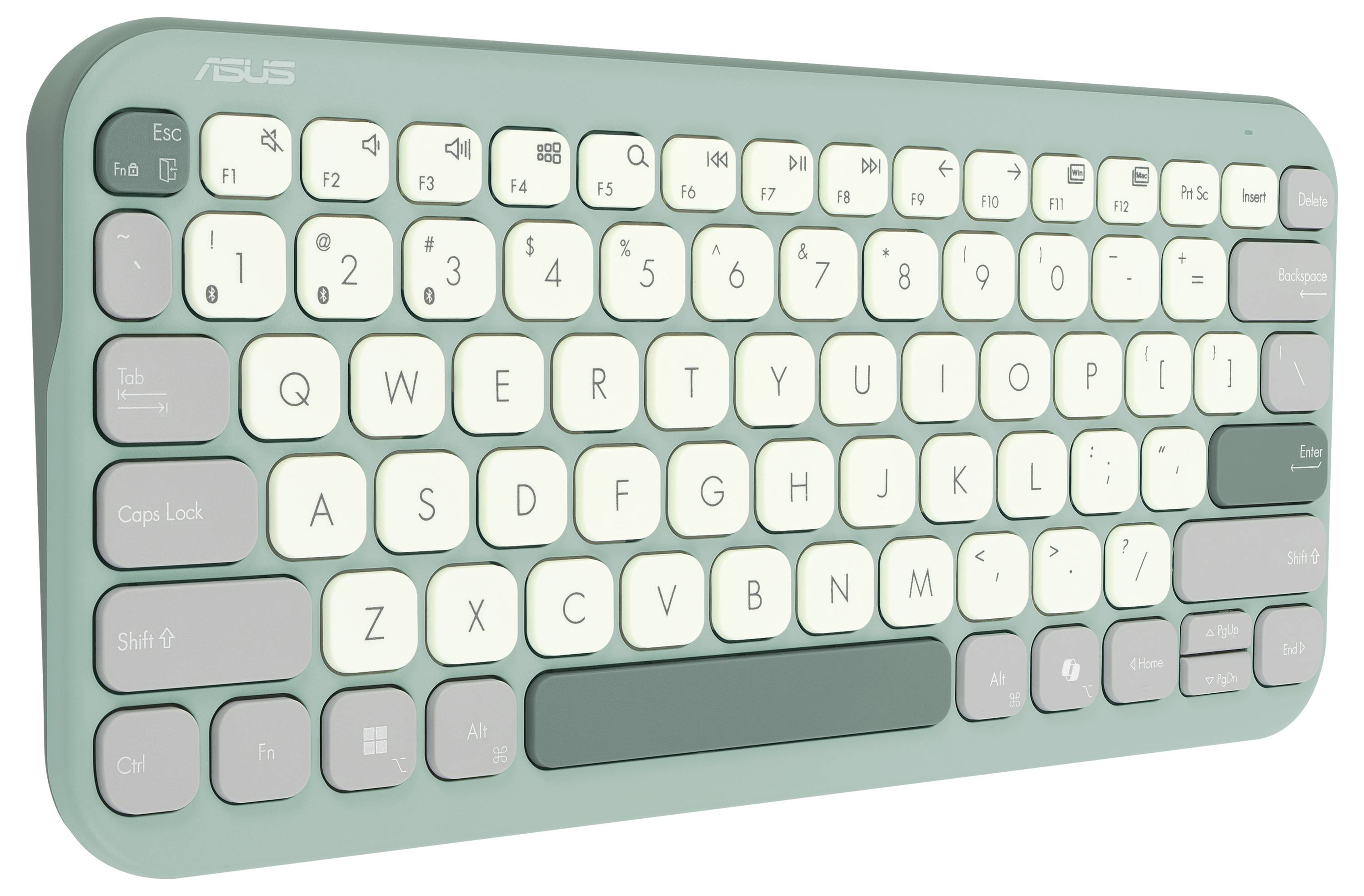 Asus ASUS KW100 KEYBOARD/GN/GE/81 bezdrátový klávesnice německá, QWERTZ, Macintosh zelená, světle zelená Snadné přepínán-6