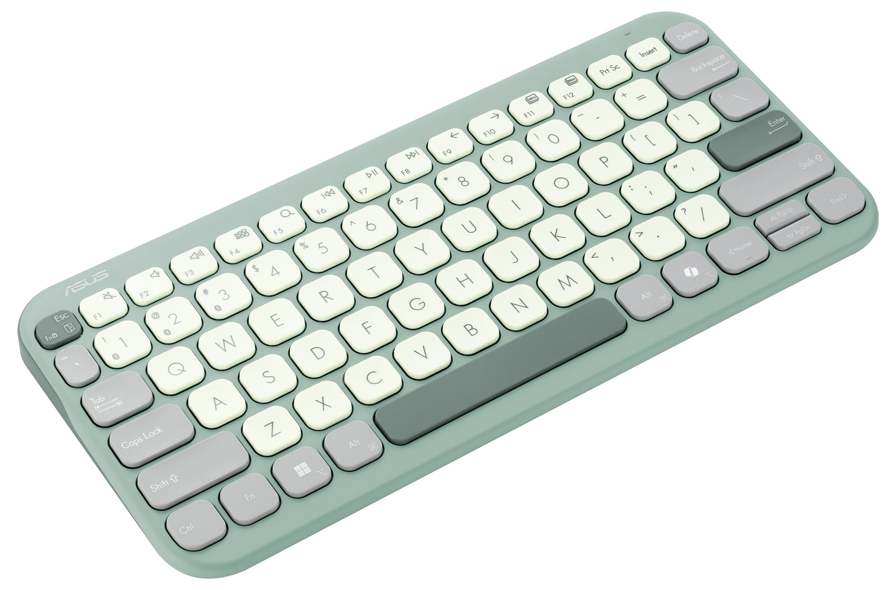 Asus ASUS KW100 KEYBOARD/GN/GE/81 bezdrátový klávesnice německá, QWERTZ, Macintosh zelená, světle zelená Snadné přepínán-7