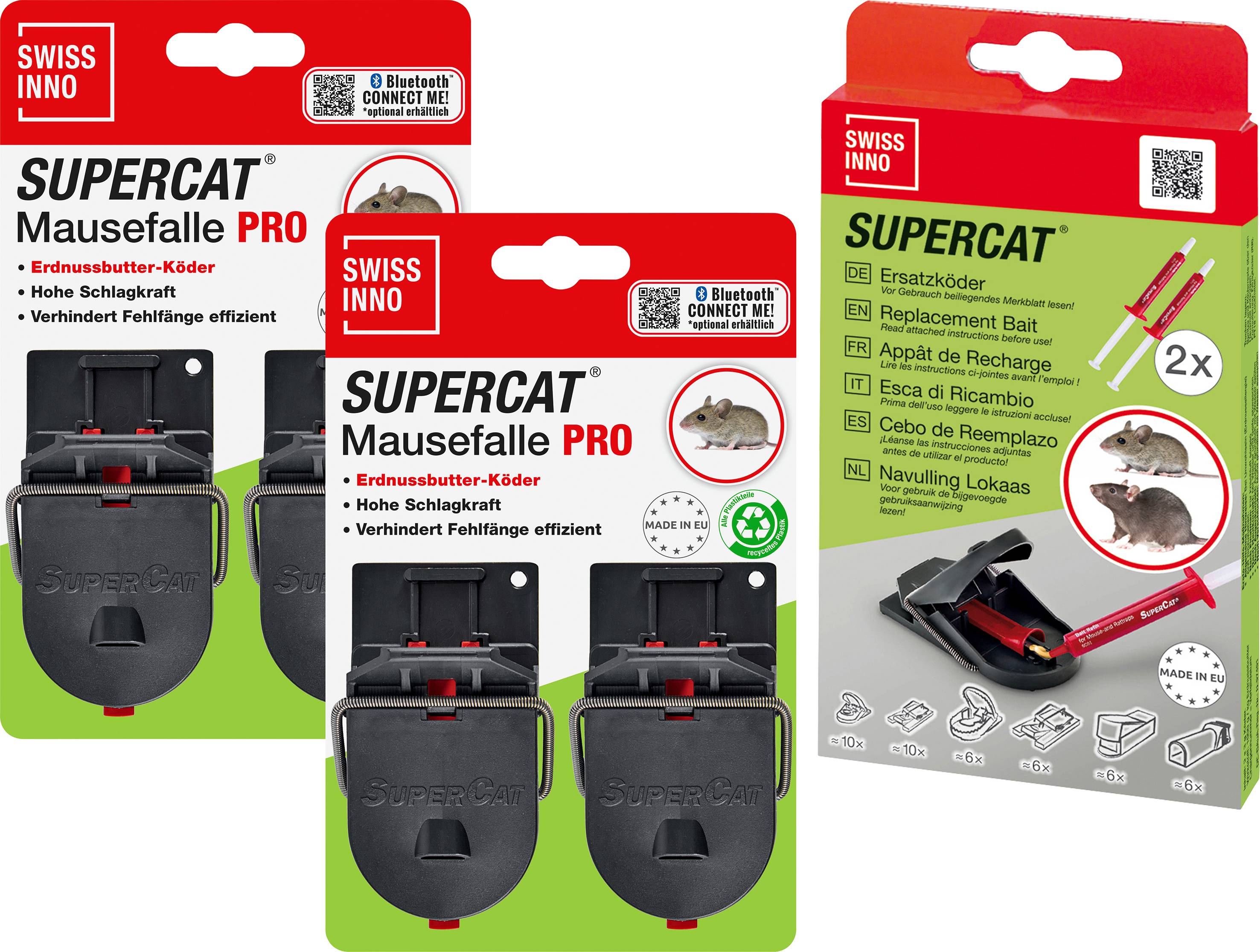 Swissinno SuperCat PRO+SuperCat Bait SC01, 1 160 001K+1 041 001K, past na myši 1 sada, funkce: feromon-0