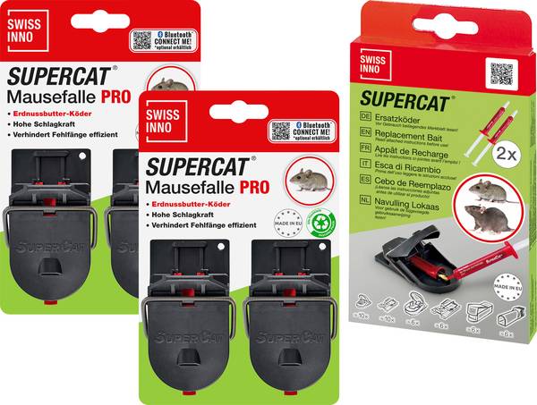Swissinno SuperCat PRO+SuperCat Bait SC01, 1 160 001K+1 041 001K, past na myši 1 sada, funkce: feromon