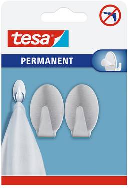 tesa  TESA® Permanent Haken Oval – kov   Množství: 1 ks