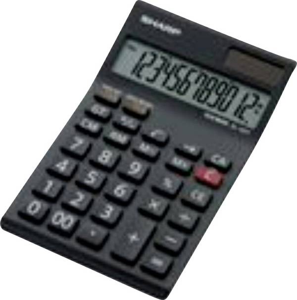 Sharp EL-124 TWH  kapesní kalkulačka, displej (počet míst) 12, solární napájení, na baterii, černá, bílá