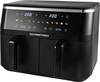 GourmetMaxx 16581 horkovzdušná fritéza 9 l 3100 W nepřilnavý povlak, bez BPA, Cool touch pouzdro, Digitální časovač, funkce grilování, horkovzdušný, multifunkční, recirkulační funkce, ochrana proti přehřátí, s displejem černá, nerezová ocel