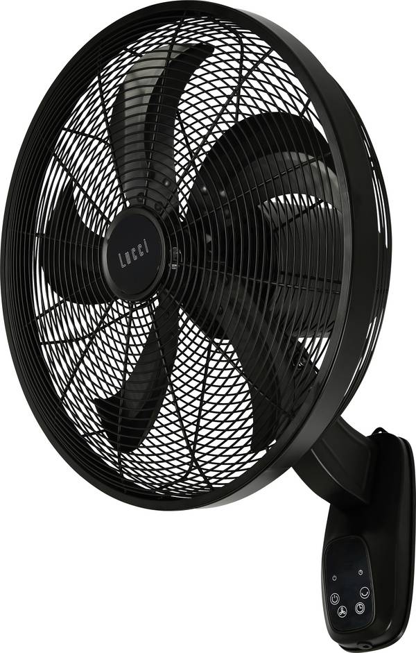 Lucci AIR Glide DC WV nástěnný ventilátor  36 W (Ø) 45 mm černá možná montáž na zeď, s dálkovým ovládáním
