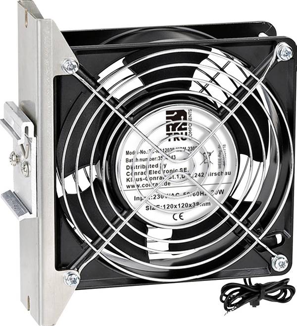TRU COMPONENTS TC-NA12038-MBM-230B axiální ventilátor, 230 V/AC, 162 m³/h, (d x š x v) 120 x 120 x 38 mm, TC-14376172