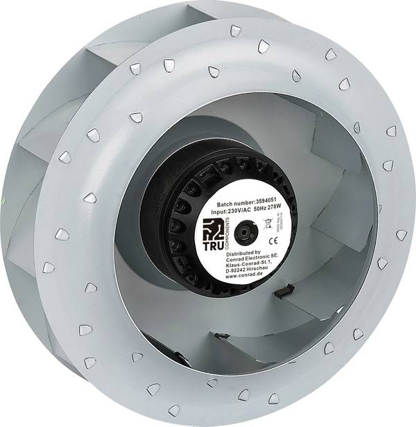 TRU COMPONENTS TC-NA250 radiální ventilátor, 230 V/AC, 1650 m³/h, (Ø x v) 250 mm x 99 mm, TC-14376204