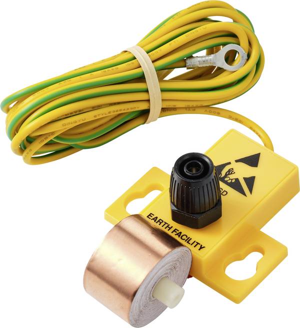 TRU COMPONENTS Kulaté kabelové oko ESD zemnicí konektor vnitřní odpor Vč. měděného pásku Bag