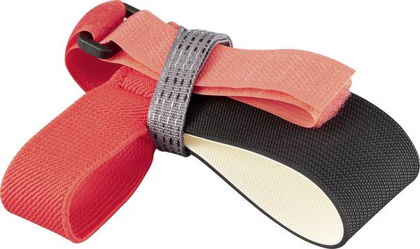 TRU COMPONENTS ESD zemnící pata 1 ks černá/červená Suchý zip, stříbrný pás, černá/červená   Bag