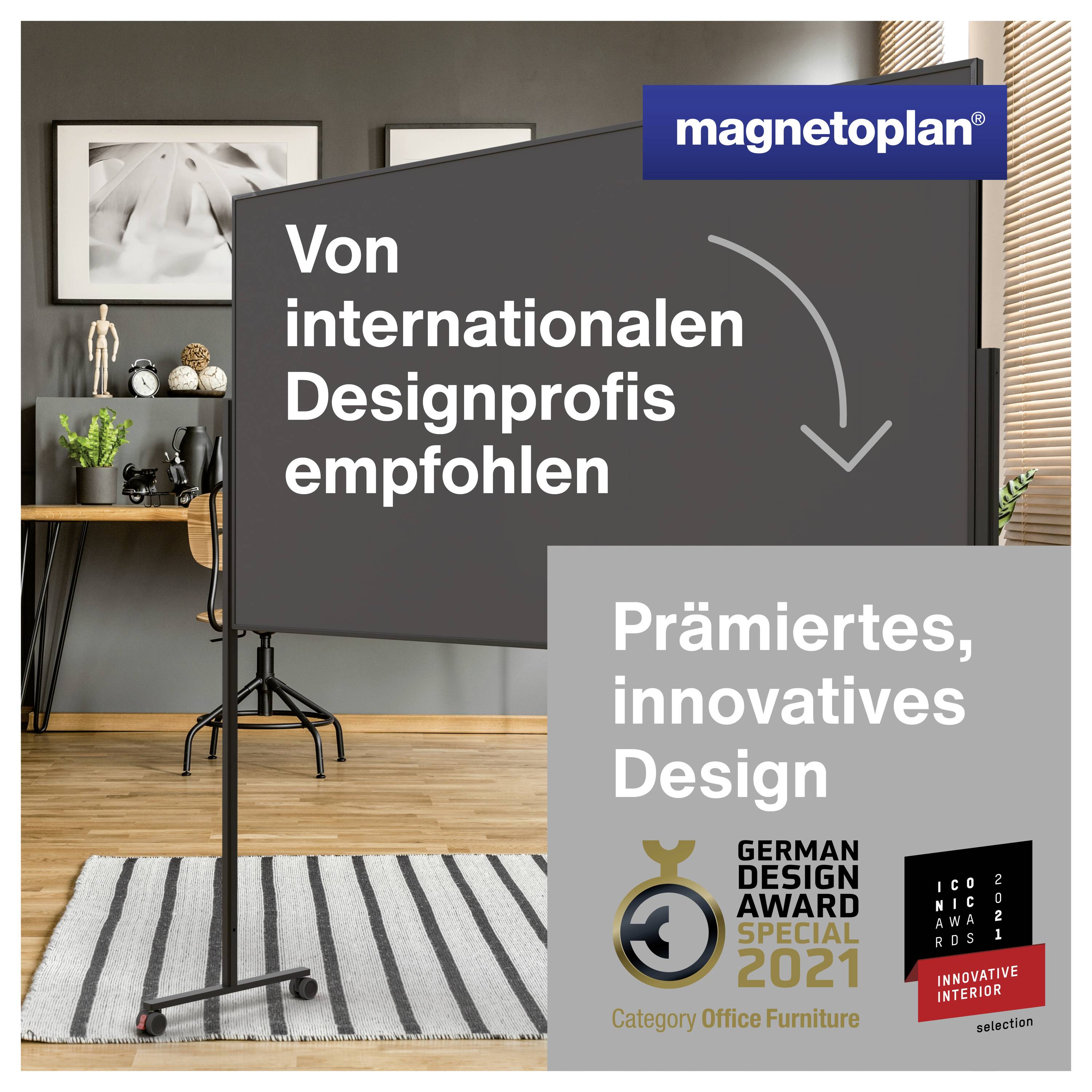 Od mezinárodních designových profesionálů doporučeno. Oceňované, inovativní designu. German Design Award Special 2021: Kancelářské vybavení.