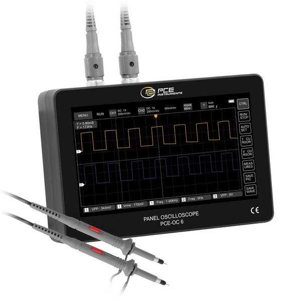 PCE Instruments PCE-OC 6 digitální osciloskop 100 MHz, 1 GSa/s, 30 kpts, 240000 Bit, ruční provedení, 1 ks, PCE-OC 6