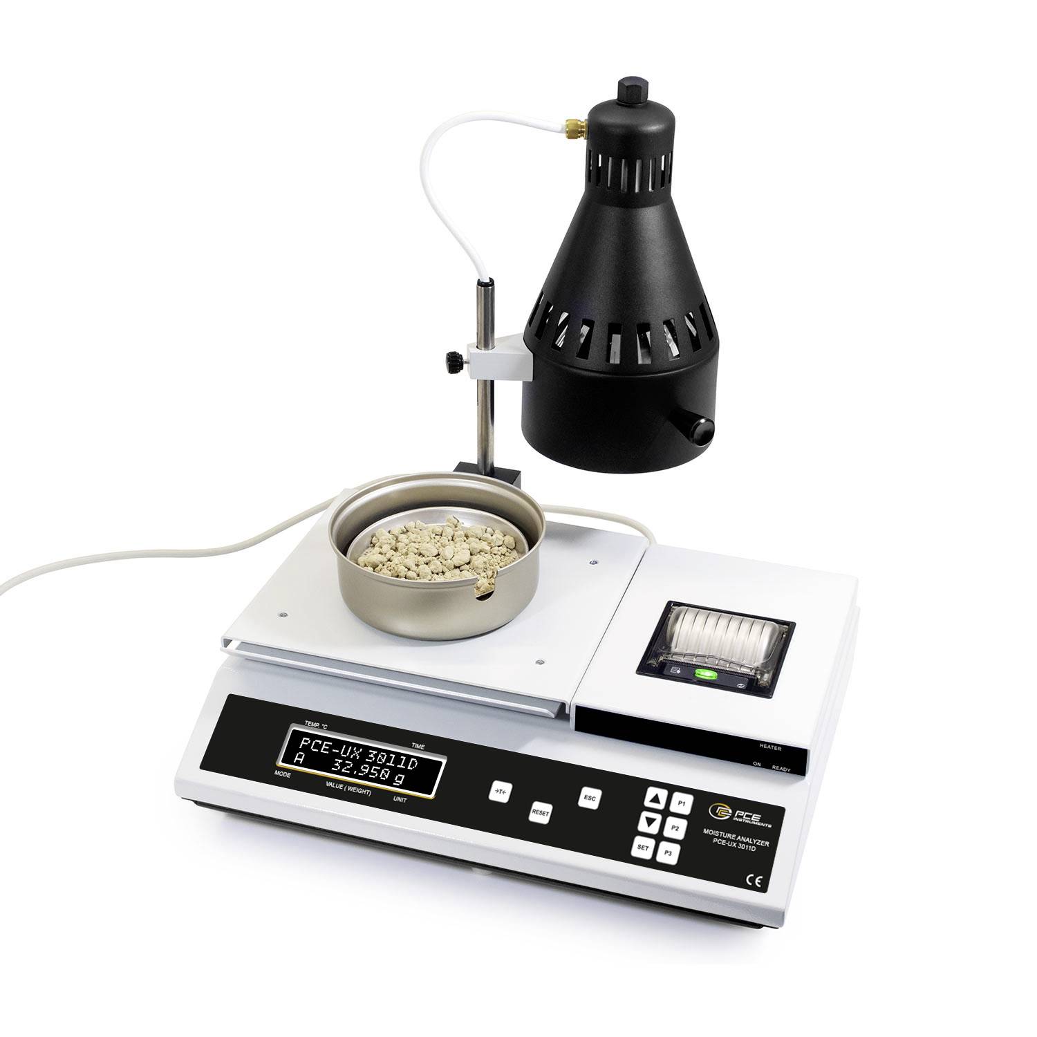 PCE Instruments PCE-UX 3011D Stupnice analyzátoru vlhkosti PCE-UX 3011D Max. váživost 220 g Rozlišení 0 g 230 V bílá, černá, černobílá