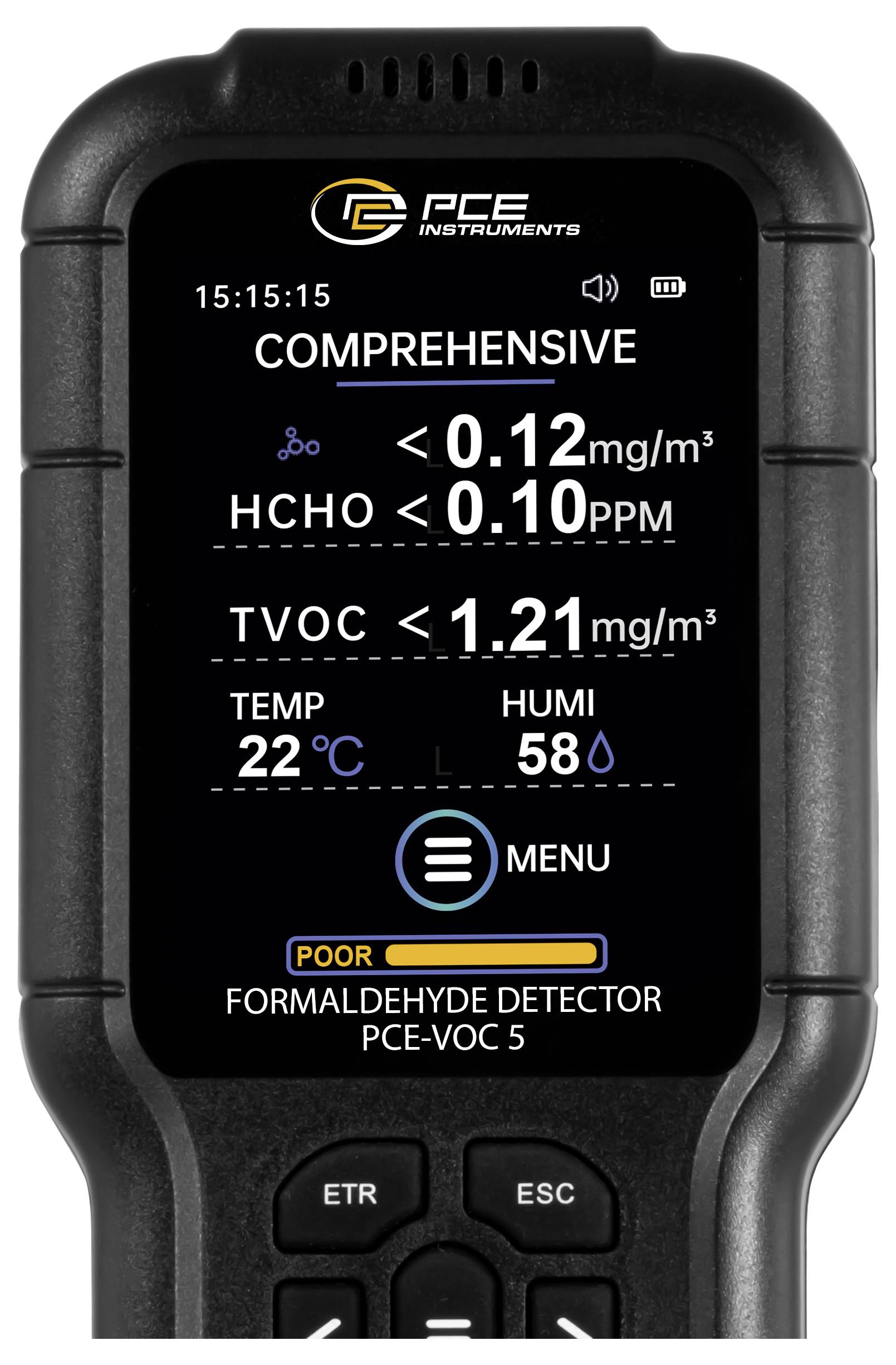 PCE Instruments PCE-VOC 5 měřič koncentrace formaldehydu, Formaldehyd, PCE-VOC 5-2