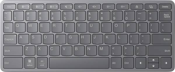 Lenovo Multi-Device Wireless Keyboard(P) bezdrátový klávesnice německá, QWERTZ šedá