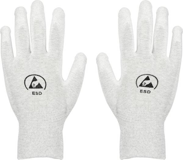 TRU COMPONENTS  ESD rukavice S vnitřním potahem vel. Oblečení: S Polyamidové vlákno, PU povlak Bag