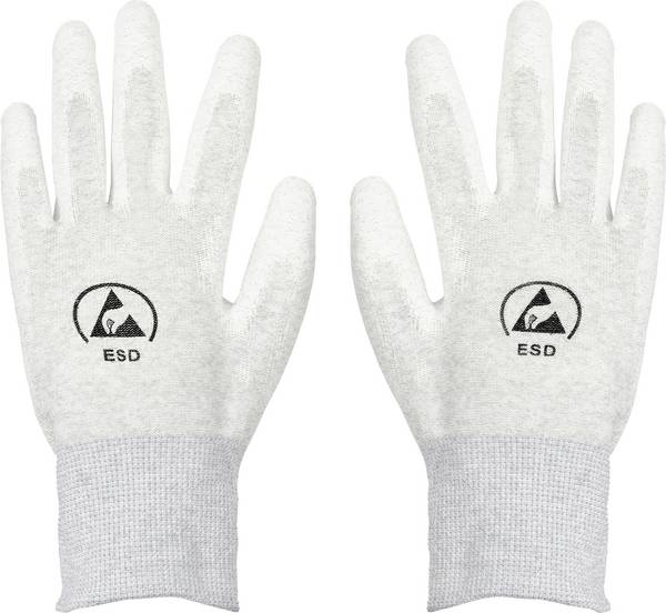 TRU COMPONENTS  ESD rukavice S vnitřním potahem vel. Oblečení: L Polyamidové vlákno, PU povlak Bag