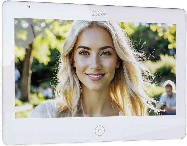m-e modern-electronics ALL-M10 W-IPS dvoulinkový, Wi-Fi domovní IP/video telefon kamera, vnitřní video jednotka, bílá, 41458